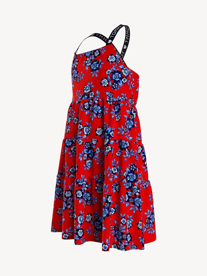 Lány Tommy Hilfiger Floral Dresses Piros | HU 1745JPQ